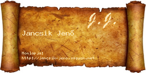 Jancsik Jenő névjegykártya