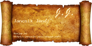 Jancsik Jenő névjegykártya