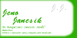 jeno jancsik business card